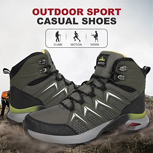 Dannto Men's Mid Ankle Hiking Boots Water Resistant Outdoor Snow Shoes Backpacking Walking Trekking Tactical Hunting Sneakers Army Green Size 7 #TOP5