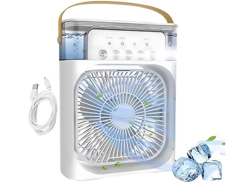 Ventilador de ar condicionado portátil, Mini Ar Condicionado Umidificador Climatizador com tanque de
