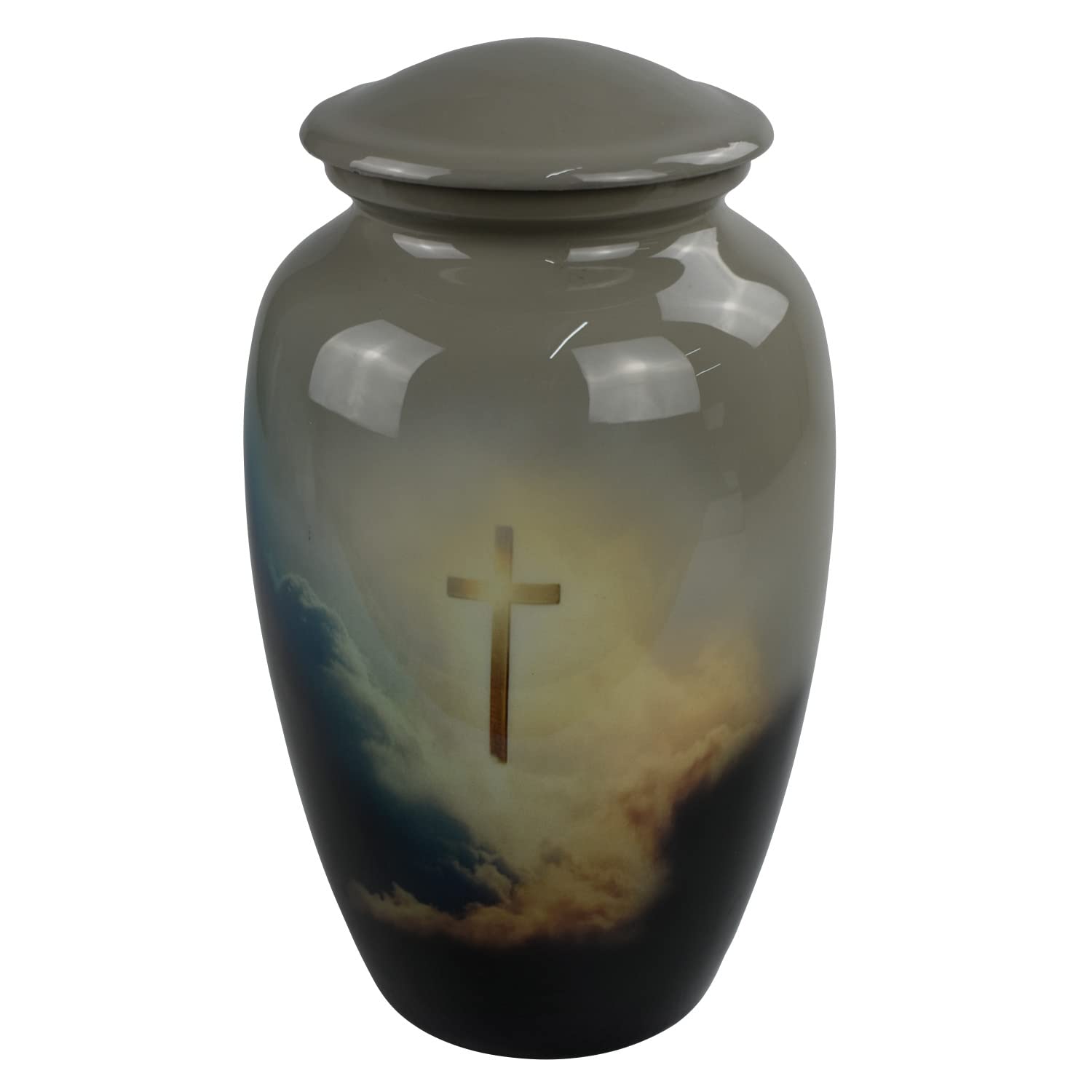Sterling Ventures Large Cremation Memorial Urn for Adult Human Ashes Screw Lid Design (Heavenly Call)