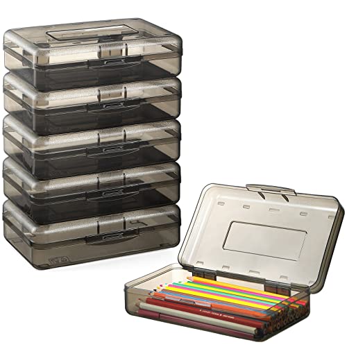 Image of Sooez 6 Pack Pencil Box, Hard Pencil Boxes for School Supplies Bulk