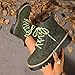 Green Female Fashion Boots with Lace-Up Design and Round Toe for Height Enhancement Comfortable Wear in Cold Months