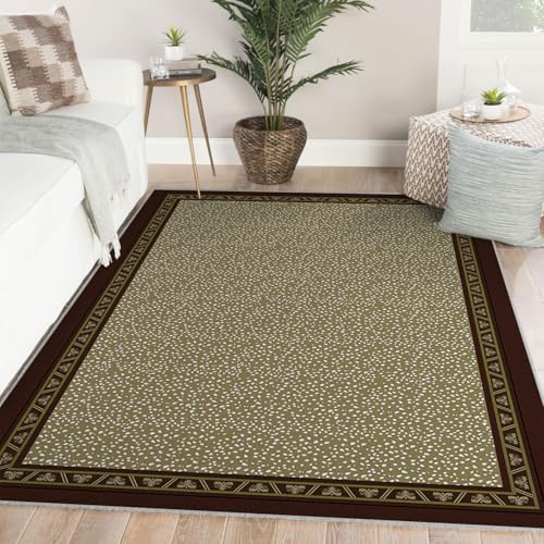 Carpette vert olive 60x120 descente de lit en caoutchouc souple