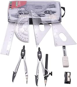 Zirkel-Set 7-teilig In Rosa - Geometrie Set Mit Aufbewahrungsbox Für Schule