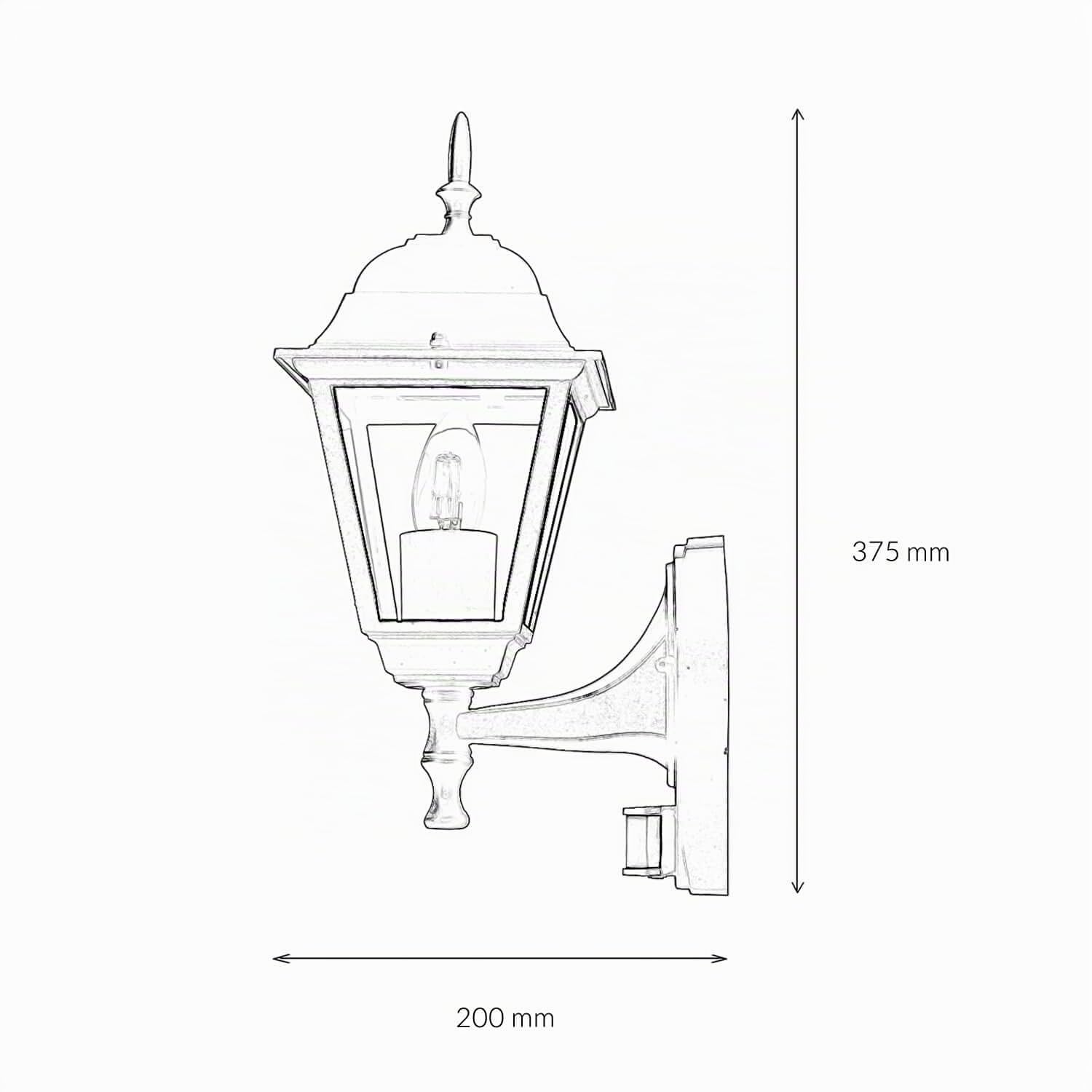 Licht-Erlebnisse Applique murale extérieure avec détecteur de mouvement verre aluminium en noir cuivre IP44 jardin B:15 cm E27 lanterne murale nostalgique TIROL