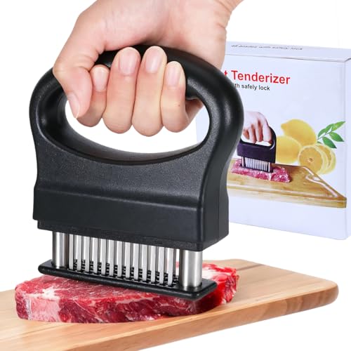 HO-SFSM Fleischzartmacher Meat Tenderizer Fleischklopfer mit 48 Edelstahlklingen für Steak Hähnchen Schweinefleisch Rinderbrust
