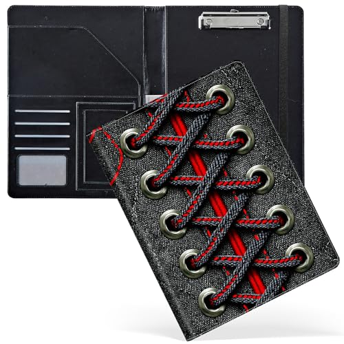 Dikoer Urklipp klipp bräda mapp med inre förvaringsficka 30 cm x 25 cm läderportföljmappar för kvinnor man lärare studenter sjuksköterskor juridiska kontor skolmaterial, vintage skosnören