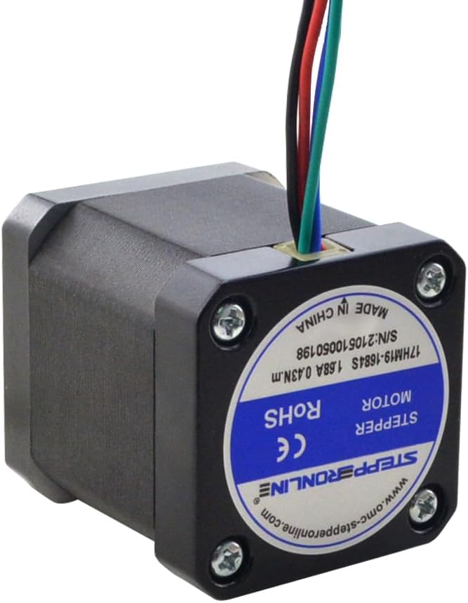 STEPPERONLINE Nema 17 Bipolar Stepper 0.9deg(400 Steps/rev) 1.68A 44Ncm(62.3oz.in) Motor