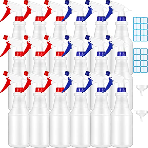18 Pack Spray Bottles 16 Oz Plastic Spray Bottles Refillable Empty Spray Bottles Clear Spray Bottle With Label Funnels And Adjustable Nozzle Spray Bottle For Cleaning Solutions, Hair Spray And Plants #TOP27