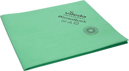 Vileda Professional MicronQuick - Toallitas de microfibra, paquete de 5 paños de limpieza para métodos de preparación previa, sin pelusa y