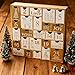 Juegoal Advent Calendar with 25 Drawers Countdown to Christmas, Refillable Wooden Advent Xmas Gift for Kids, 12 Inches Tall