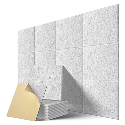 Plaques acoustiques autocollantes lot de 12 panneaux isolants de 12x12x0,4cm pour mur