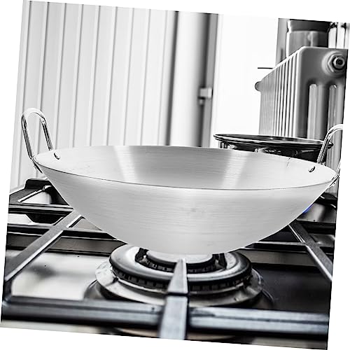 Wok de acero inoxidable con doble asa para cocina miniatura 5