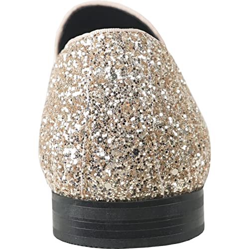 bravo! Men Dress Shoe Prom-2 Slip-on Loafer Metallic Glitter for Wedding Prom Gold 10M by bravo! - Used condition - Image 8