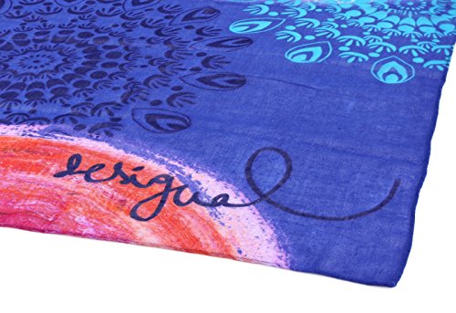 Desigual Rectangle Bondi Bufanda, Azul Electric, U para Mujer