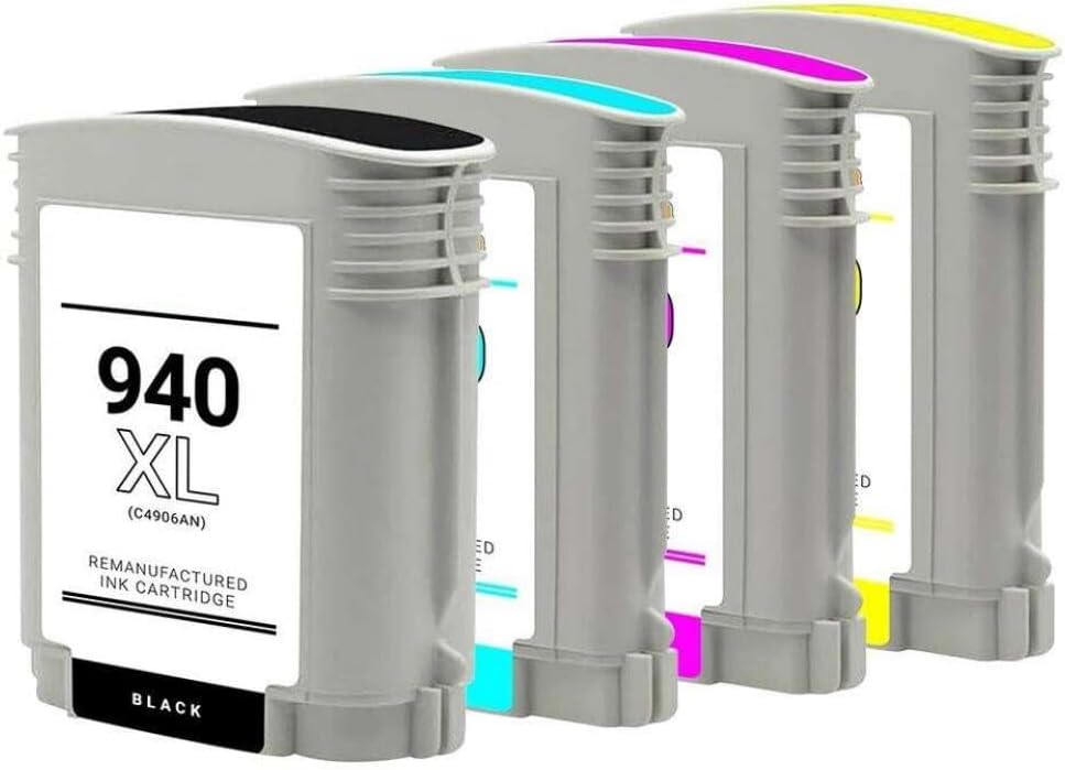 4 Pack Ink Cartridge C4906A Black C4907A Cyan C4908A Magenta C4909A Yellow Compatible with Printers
