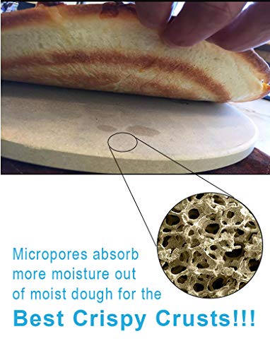 Dracarys 15" Round Pizza Stone Baking Stones For Grill And Oven,Big Green Egg Accessories,Heavy Duty Ceramic Pizza Grilling Pan,Thermal Shock Resistance Perfect For Baking Crisp Crust Pizza #TOP3