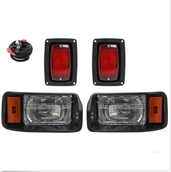 Club Car DS Light Kit for 1993-UP Golf Cart Factory Style OEM Basic Headlight & Taillight Kit with Wires Halogen Headlights LED Taillights