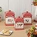 Vintage Farm Square Canister Set, 3-Piece, Includes 52 oz, 72 oz & 90 oz Sizes, Farmers Market Design with Farm Animals, Durable Ceramic, Rustic Farmhouse Kitchen Storage for Coffee, Sugar & Flour