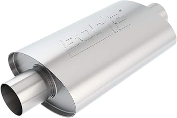 BORLA 40941 XR-1 Sportsman XR-1 Sportsman Racing Muffler - 2.5" Center Inlet/ 2.5" Center Outlet 4.25" x 7.88" Oval x 12" Long Body 17" Overall Length. Universal Part. Reversible Design.