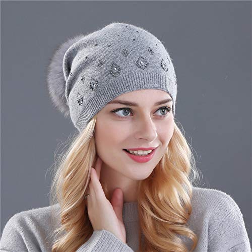 Chapeau tricoté en laine brillante chic et chaud pour femme