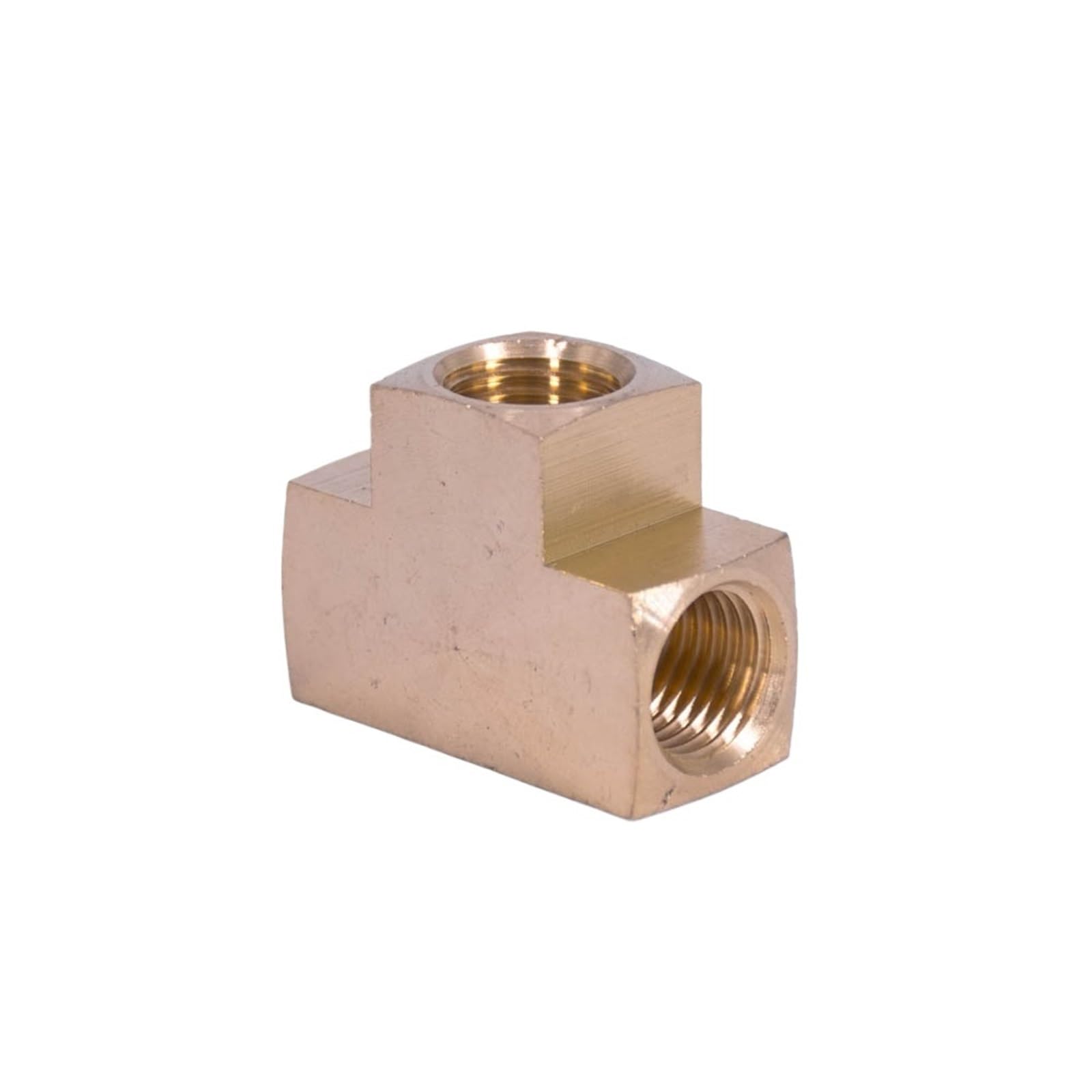 Raccordo a T femmina NPT da 1/8" 1/4" 3/8" 1/2" Raccordo a T in ottone a 3 vie for acqua, gas e carburante(NPT Female,SQUARE PIPE_1/2")