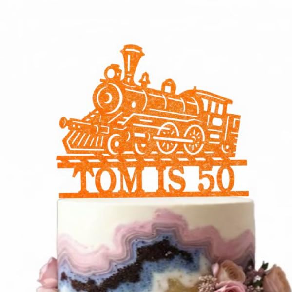 Welshcrafter Design - Custom Train Cake Topper Glitter. Vintage Steam Train Cake Decoration. Railway Birthday Cake Pick. Transport Party Cake Accent. Over 30 Glittery Colours Available