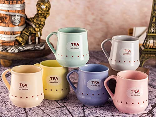 Image of KIE Beautiful Tea printed Handcrafted Ceramic Tea Cups Set of 6 Ceramic Cups Coffee Mugs Tea Set (170 ML, Microwave Safe,)