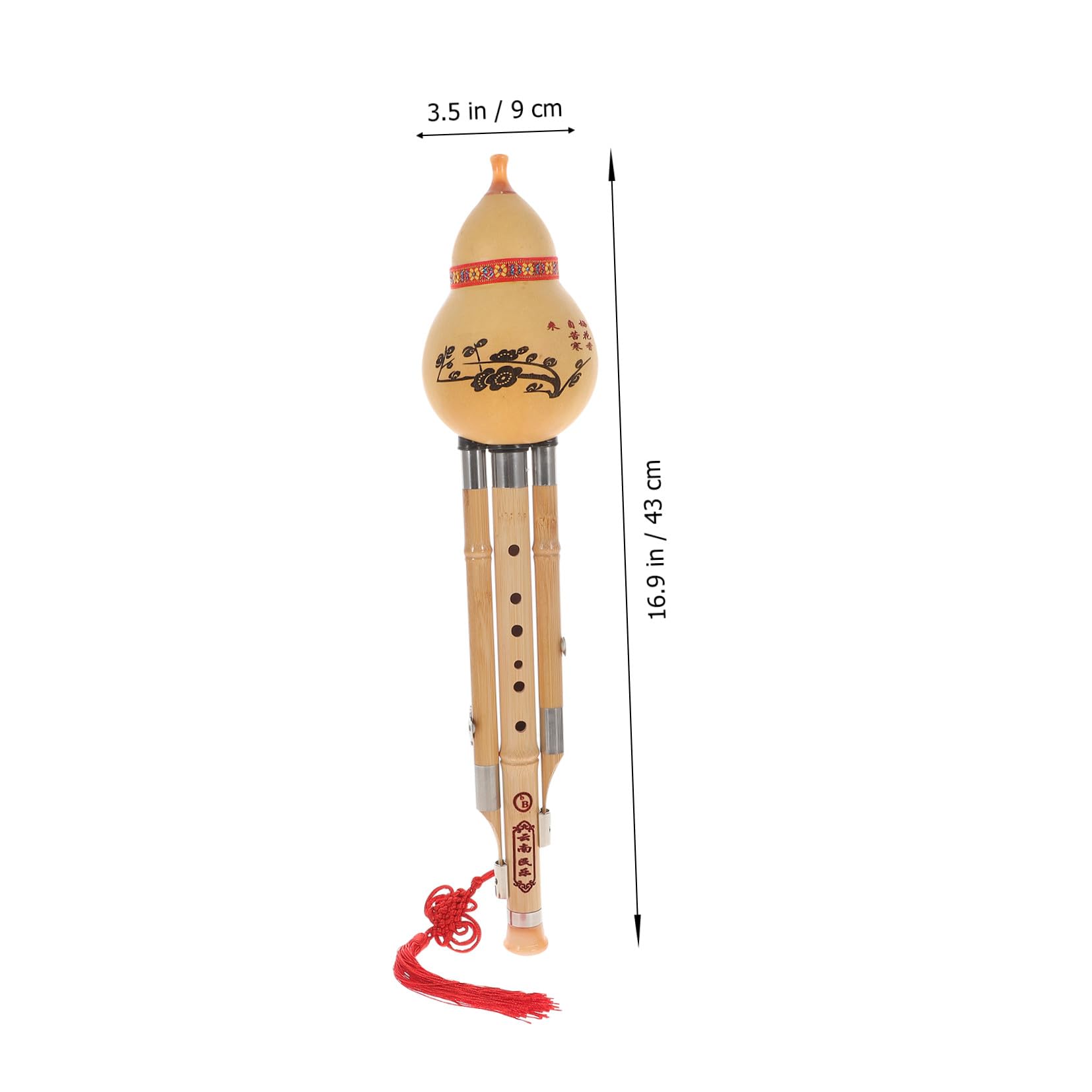 EXCEART Instrumento Étnico Flauta De Calabaza Calabaza Hulusi De Bambú Flauta Curcubita China Clave Hulusi g Clave c Hecha a Mano Porcelana De Madera Amantes Tubular