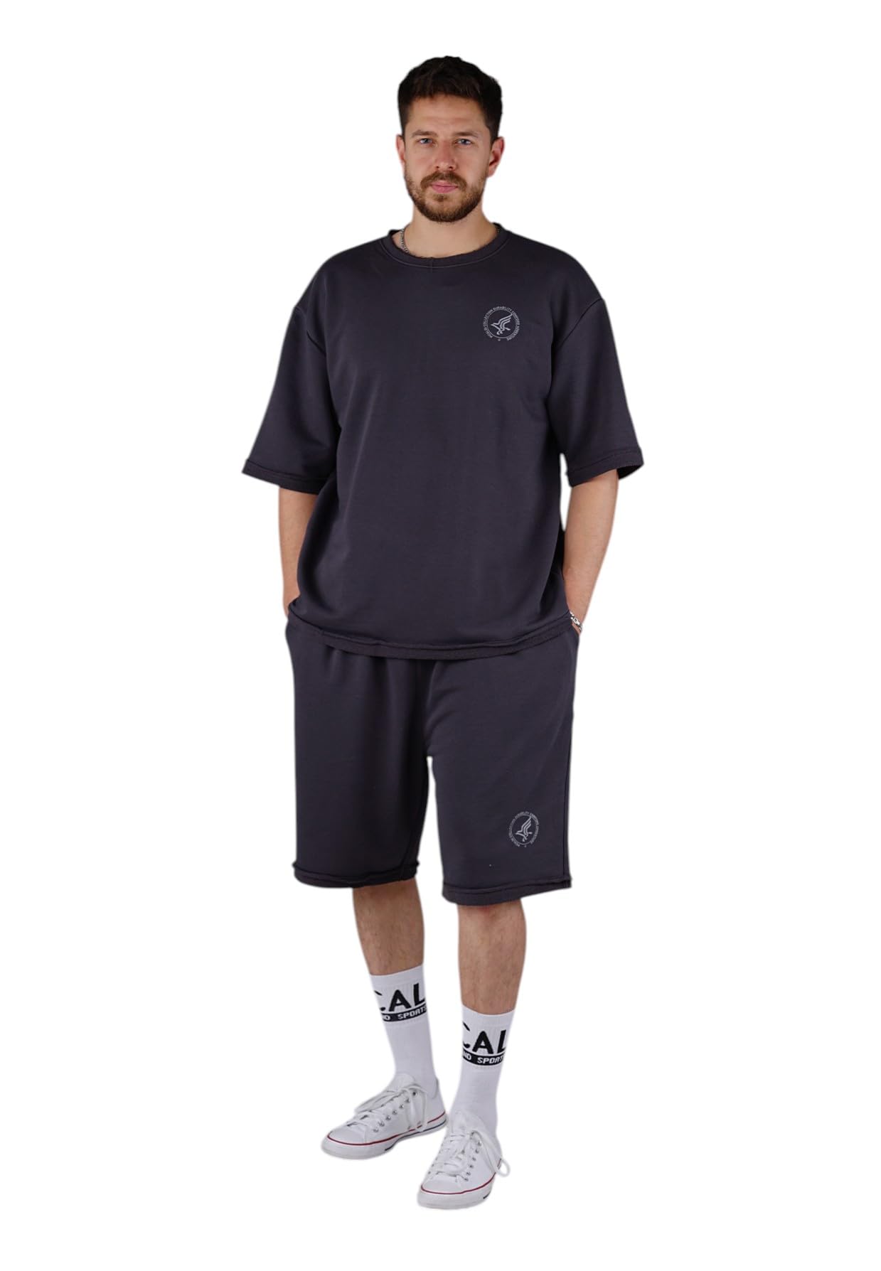 Picaldi DCA Eagle męskie szorty dresowe, bawełniane, ze ściągaczem, elastyczny ściągacz, luźny krój, streetwear