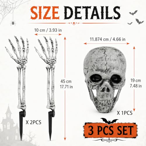 FePen Lot de 3 Réalistes de Squelette Décorations d'halloween Extérieur – vue 2