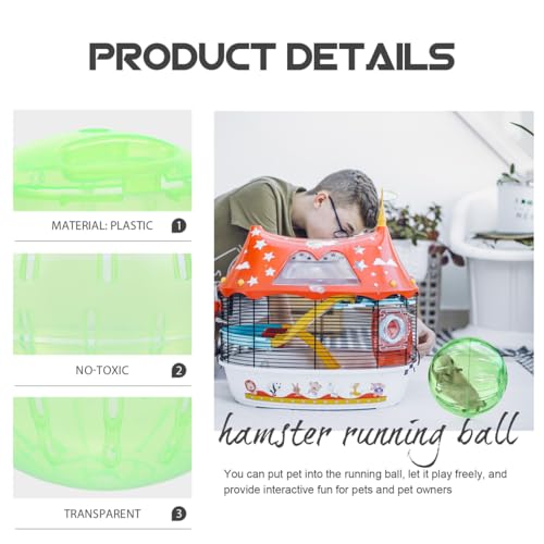 balacoo 3.9 Inch Hamster Ball Transparent Guinea Pig Balls to Run in Hamster Running Wheel for Small Pet