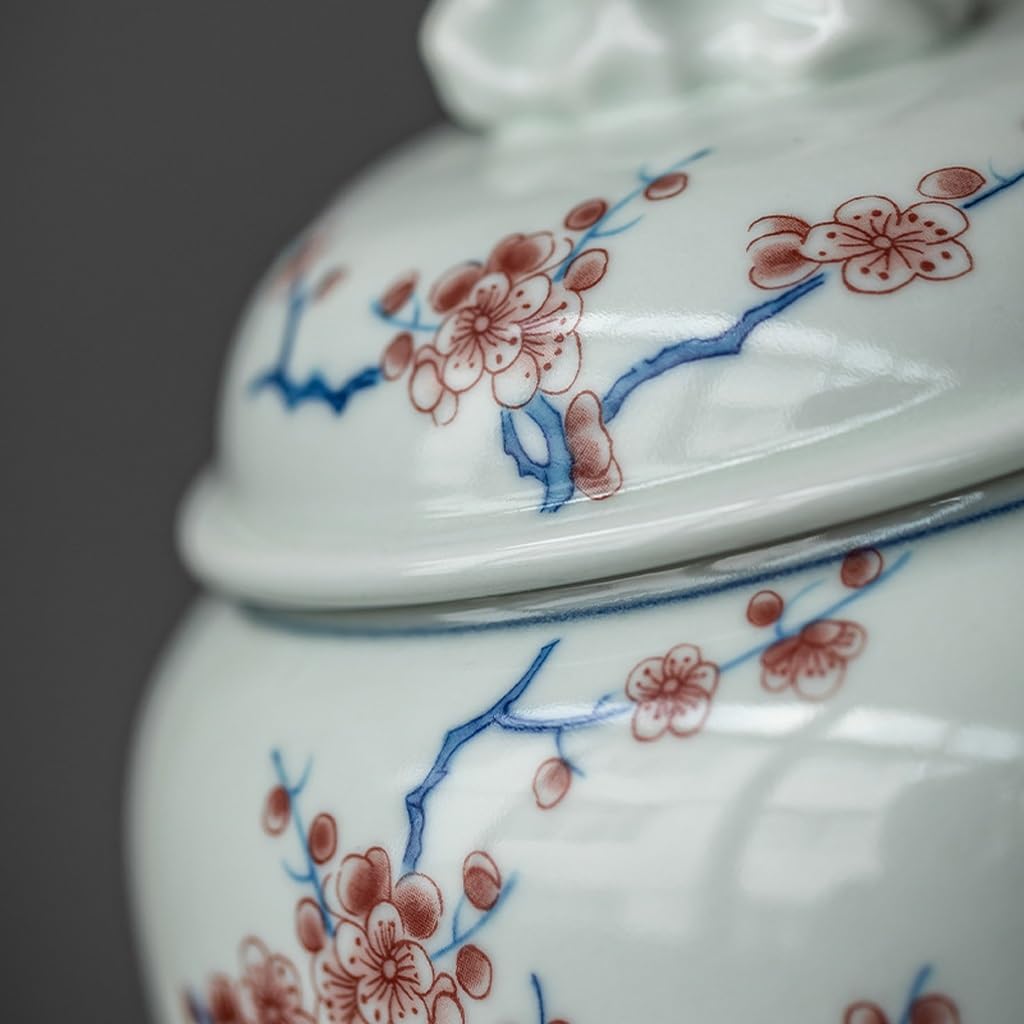 HLTYGWX Pojemnik na herbatę Niebiesko-biała porcelanowa puszka na herbatę, ceramiczna chińska zamknięta puszka, puszka do przechowywania herbaty w gospodarstwie domowym Puszka na herbatę