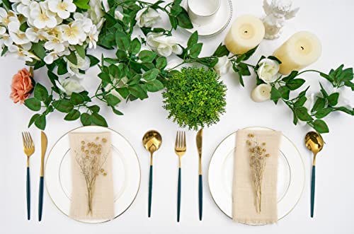 24 Pcs Handmade Cloth Napkins 16X16 Inches Cotton Napkins With Fringe Washable Soft Rustic Dinner Napkins For Party Weddings Christmas Dinner Daily Use (Beige) #TOP5