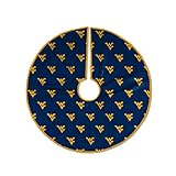Pegasus Sports NCAA Microplush Logo Christmas Tree Skirt, 52", West Virginia Mountaineers