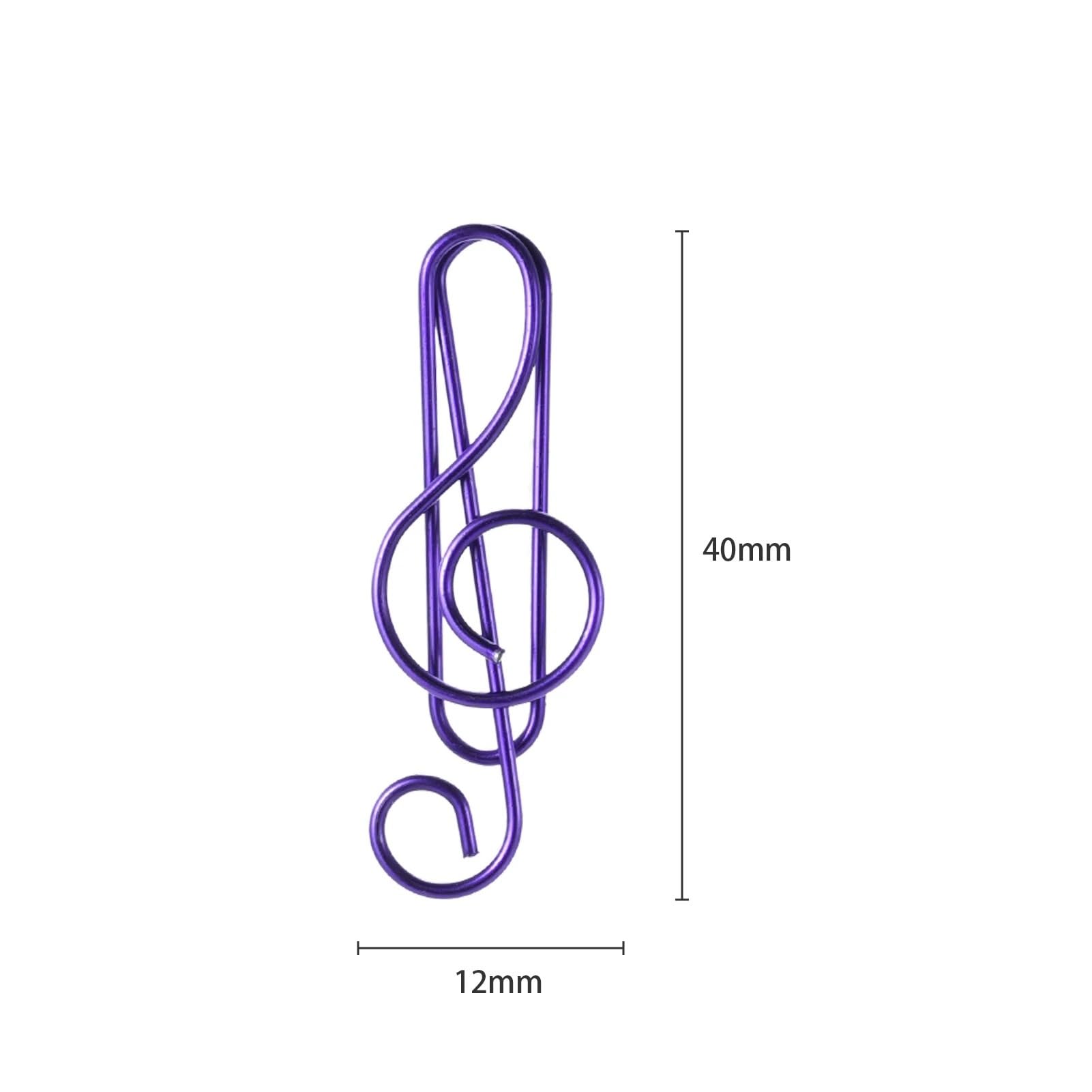 100 Stück niedliche Büroklammern mit Musiknotenmotiv, mehrfarbige Metall-Lesezeichen for Musikliebhaber, z. B. for Partyeinladungen Für Büro