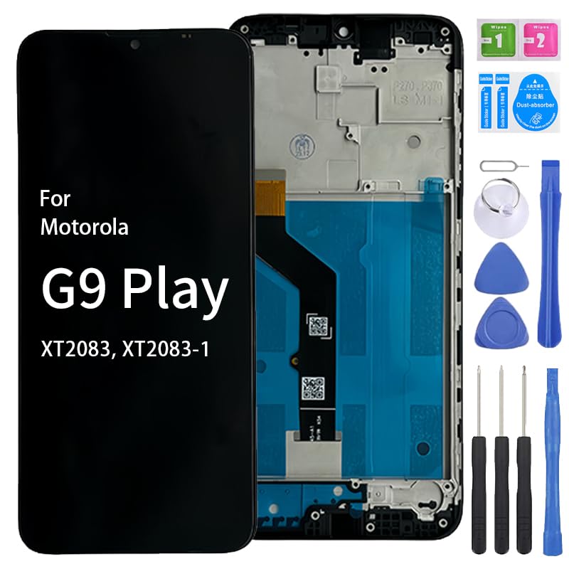 Écran LCD pour Motorola G9 Play XT2083 vitre tactile complète avec châssis noir