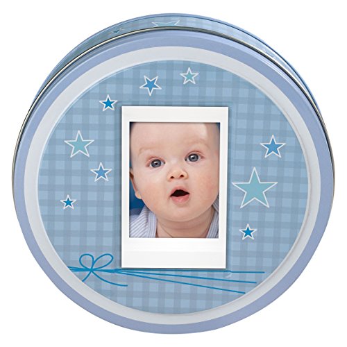 Fujifilm Instax Mini Photo Box med modelleringslera för fot/handavtryck för bebisar blå