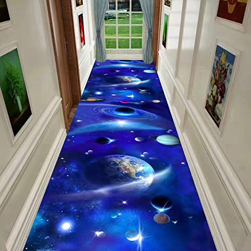 Moqueta corredor 3D universo planeta modelo para pasillos largos 3