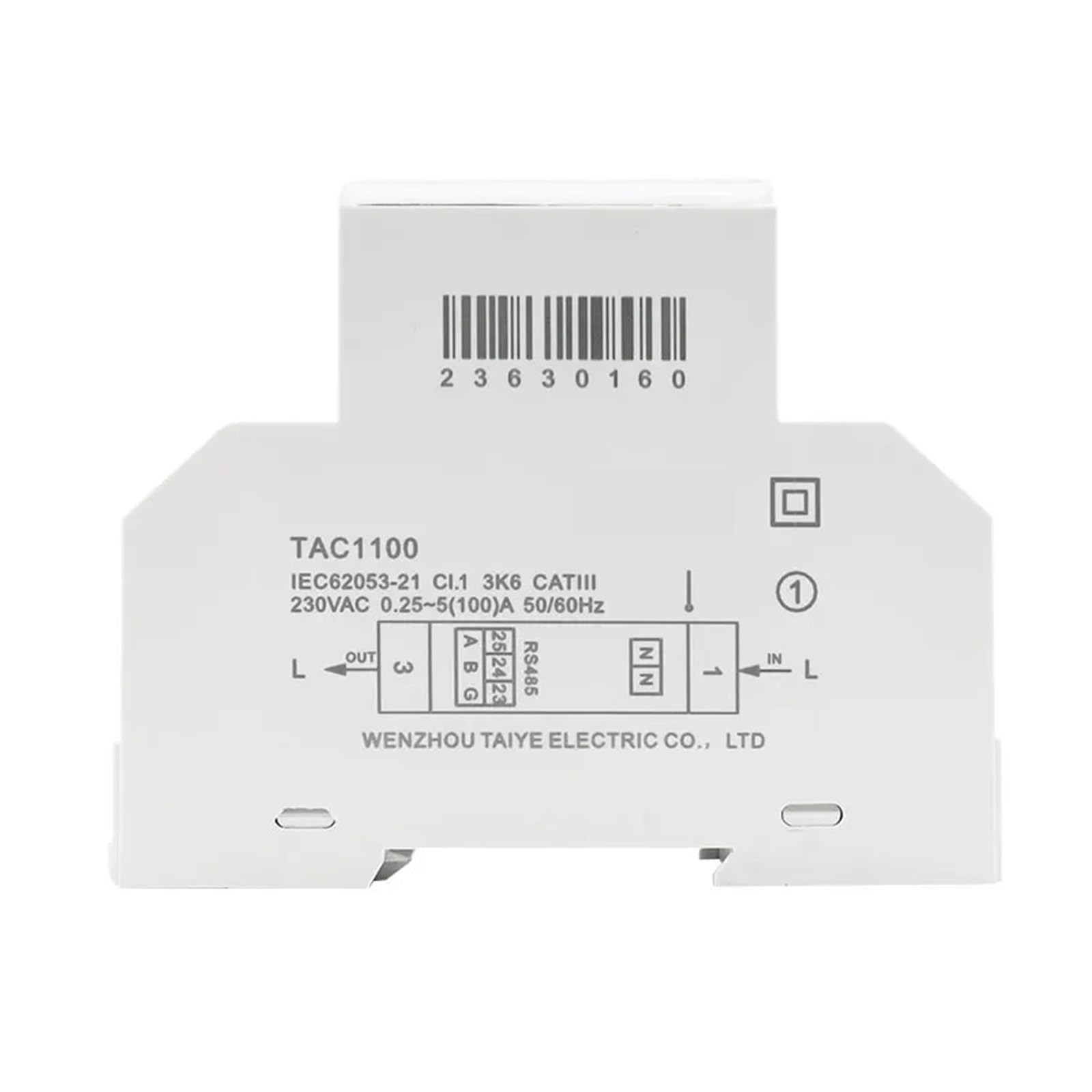 Jednofazowy licznik energii elektrycznej na szynie DIN 100A, 230 V, Kwh, wielofunkcyjny licznik energii, RS485 Modbus RTU, TAC1100(TAC1101 Tariff)
