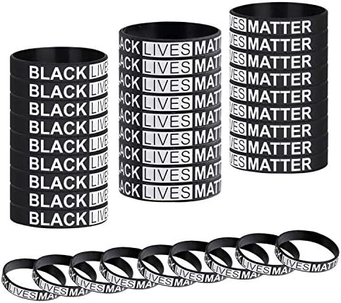 Cosweet 36 Black Lives Matter Silicone Wristbands-Colorfast Letters Black Lives Matter Silicone Bracelets for Men and Women Unisex
