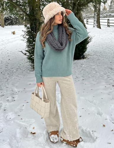 Image of MEROKEETY Women's Turtleneck Long Sleeve Sweater 2025 Fall Cozy Knit Loose Casual Trendy Pullover Tops Winter Clothes