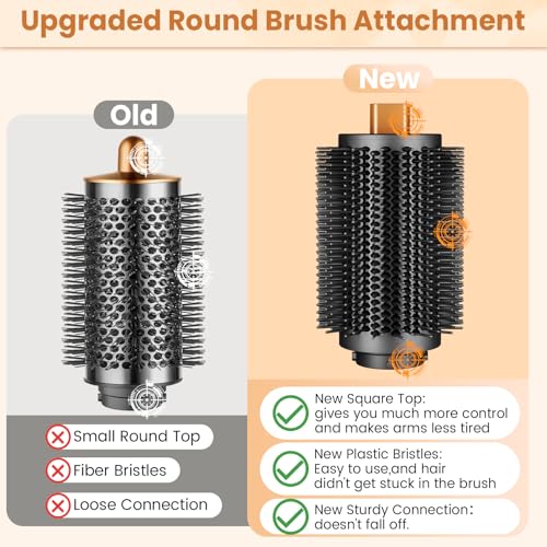 Image of Upgraded Large Round Volumizing Brush for Dyson Airwrap HS01 /05 /08 Attachments, Bigger Round Brush Attachment Compatible with Airwrap Accessory for Dry Fast Smooth Add Big Volume