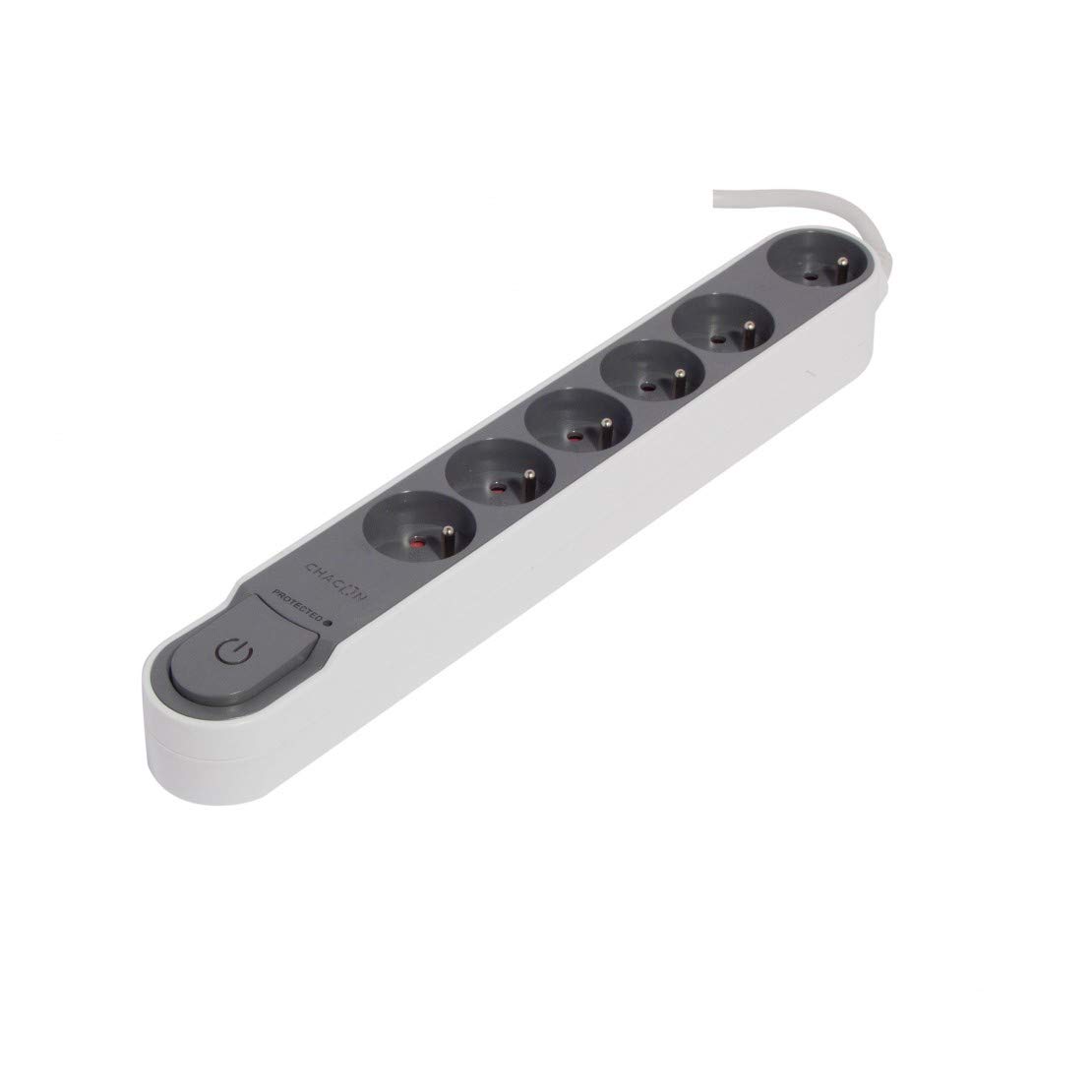 Chacon bloc design parafoudre gris et blanc pour sécuriser votre salon moderne