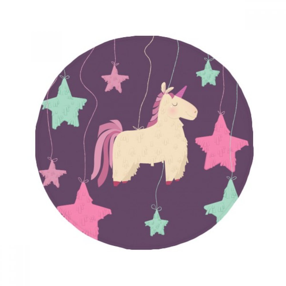 Tapis de sol licorne rond 60cm antidérapant multicolore pour salle de bain et cuisine