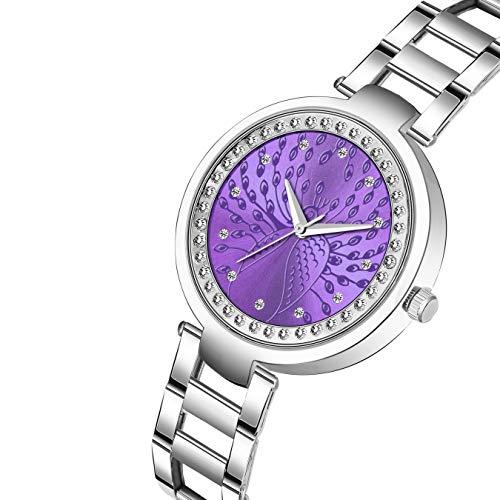 Image of Acnos Silver Plated Mesh Chain Analog Watch for Women - Black /Blue /White /Pink /Brown Dial