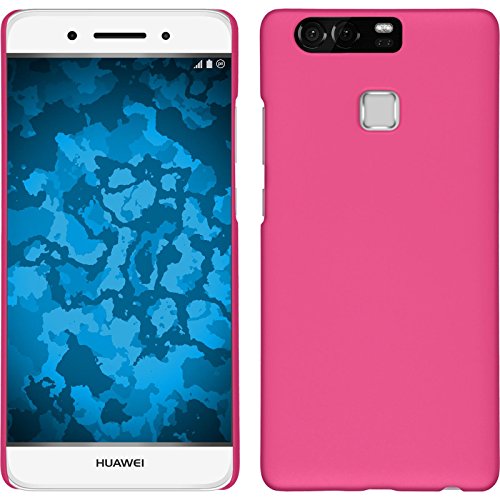 PhoneNatic Custodia Rigida Compatibile con Huawei P9 - gommata Rosa Caldo - Cover Cover