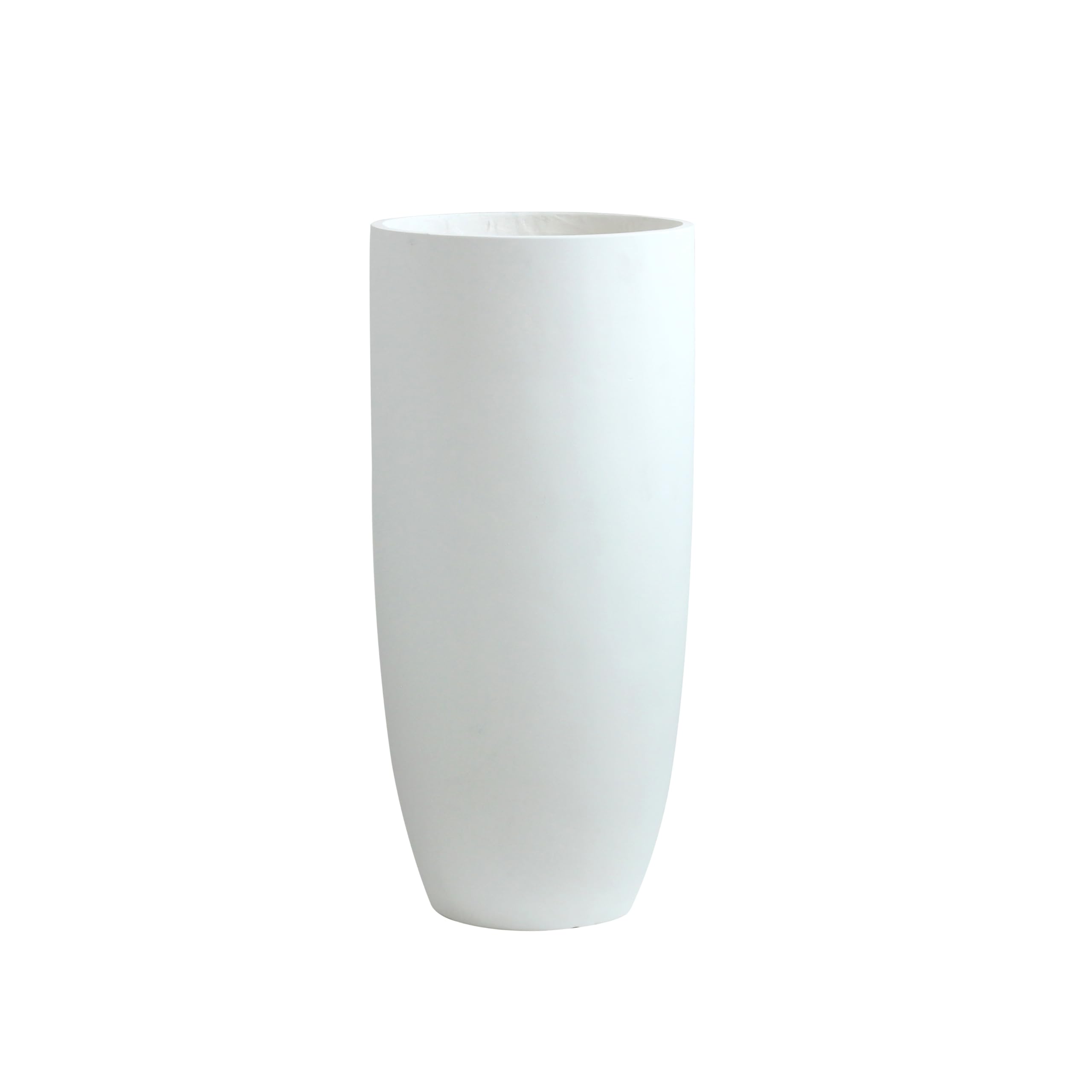 Olly & Rose Matt White Tall Planter - Fibre Planter 65cm Height 30cm Diameter