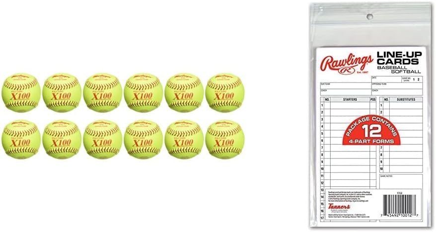 MacGregor ASA Fast Pitch Softball, 12'' & Rawlings | SYSTEM-17 Lineup Card Refill Pack | Baseball/Softball | Four-Part Lineup Cards : Everything Else