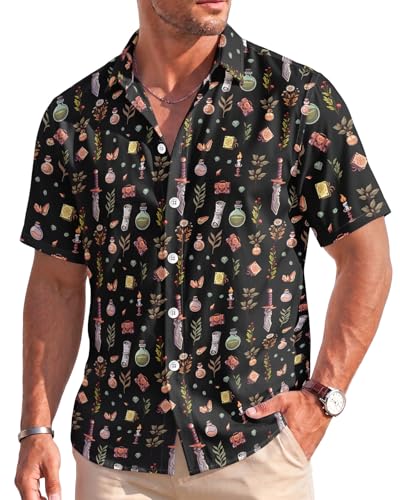 Men's Vibrant Tropical Beach Shirt - Colorful Flamingo Floral Button