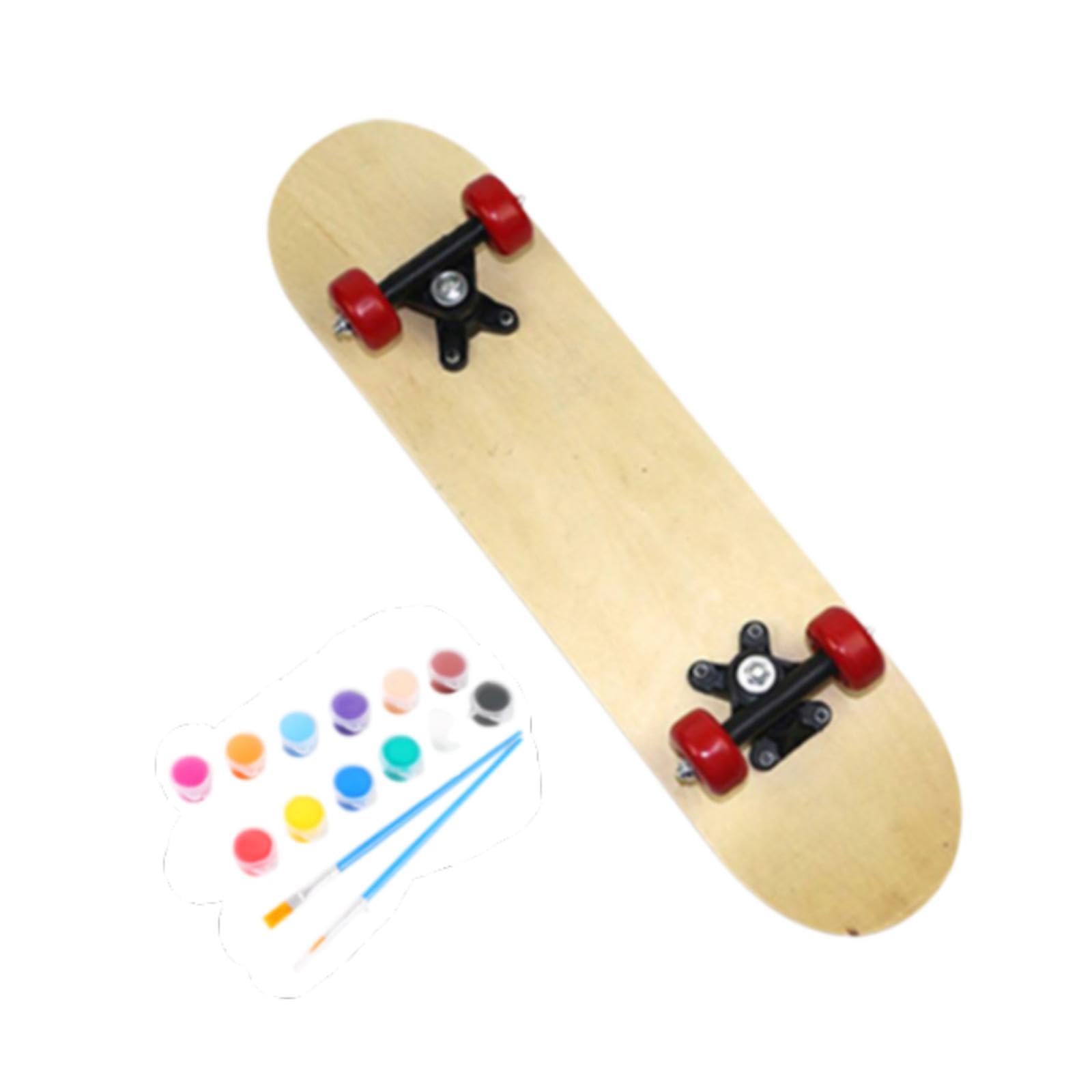 Skateboard Personalizzabile per Bambini, Ponte in Legno Fai -da -te per Giovani Ciclisti